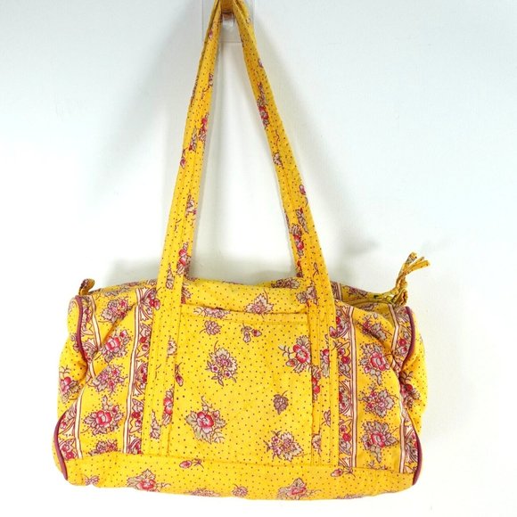 Floral Quilted Bag Women Shoulder Purse Duffel Cotton Swiss Dot VICTORIAN HEART - Picture 2 of 14